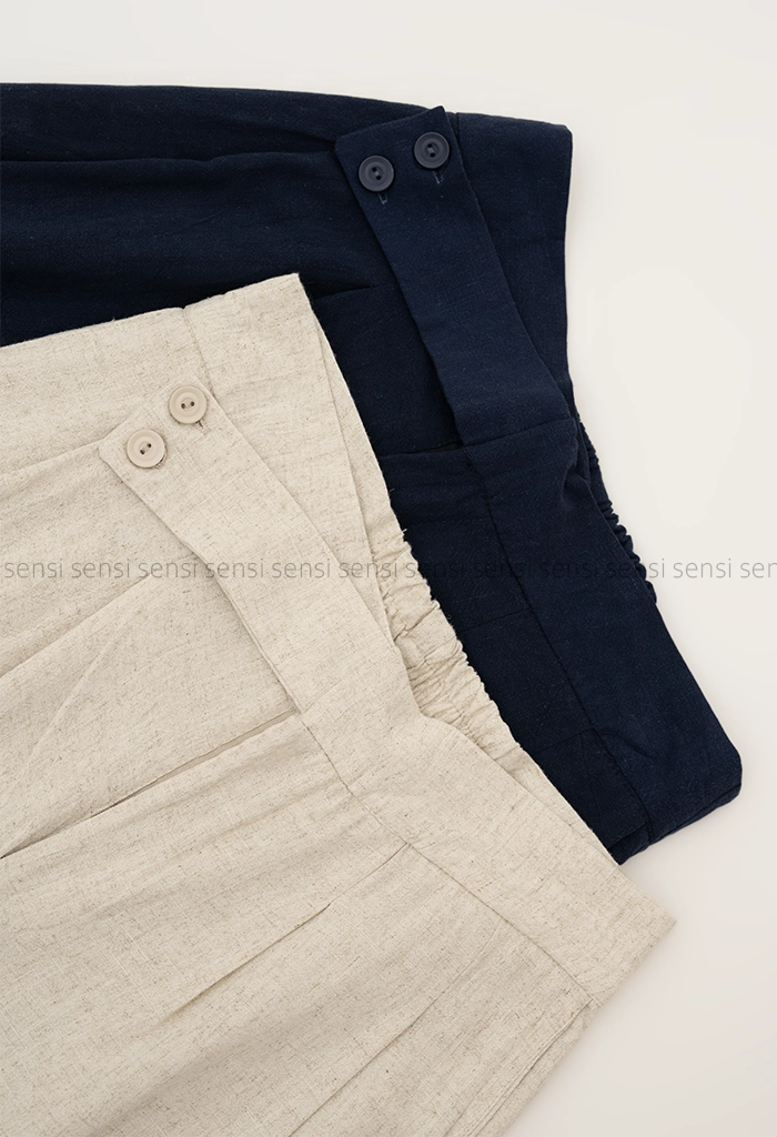 شلوار کمر کج لینن ایتالیایی کد1005391